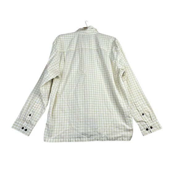 Patagonia Button Down Plaid Shirt size Large White/Yellow - Picture 4 of 6